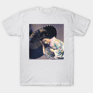 Oriental girl with umbrella beautiful Japanese girl T-Shirt